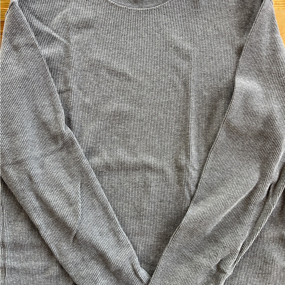 Levi's Men's Charcoal Crewneck Ribbed Longsleeve